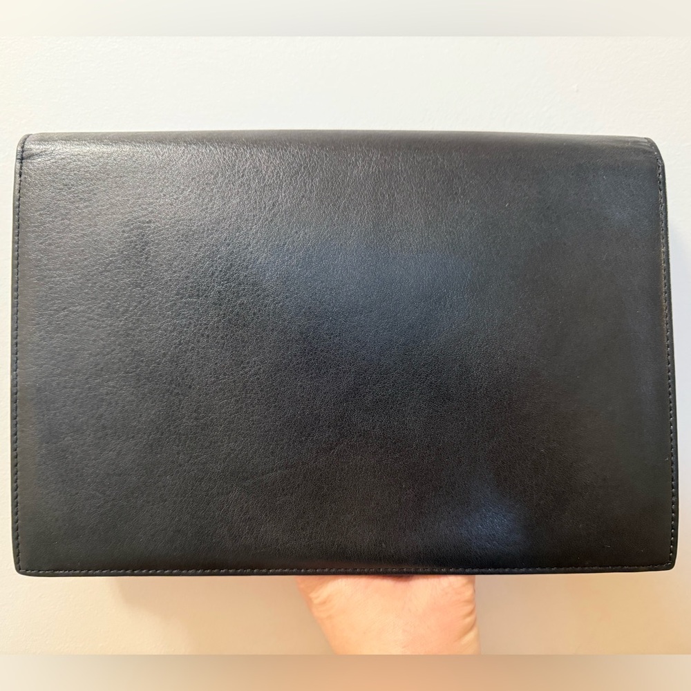 YSL - Vintage Black Lambskin - Leather Clutch - Picture 2 of 12